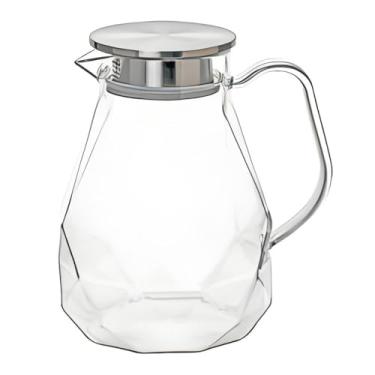 Imagem de Jarra de plástico transparente com tampa (940 ml), jarra de água Tritan com alça, jarro de geladeira, livre de BPA, à prova de quebra, ótimo para chá gelado, sangria, limonada, suco, leite e muito