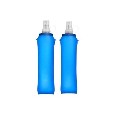Imagem de Garrafa de água dobrável de silicone 250ml 500ml para esportes ao ar livre e corrida.(Frasco macio de 2 * 250ml)