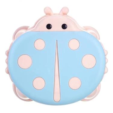 Imagem de Banquinho Infantil Joaninha, Plástico Resistente, Azul e Rosa, Design Lúdico, 24 cm Altura x 30 cm Diâmetro, para Crianças, Formato de Joaninha