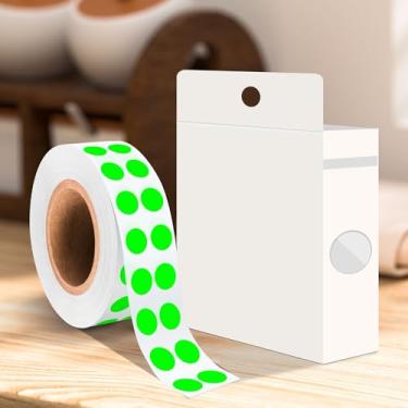 Imagem de Etiquetas adesivas circulares de 1/10 polegada, 1000 adesivos redondos de codificação de cores, adesivos fluorescentes verdes para organização de inventário, classificação de arquivos