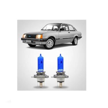 Imagem de Kit Par Lâmpadas Super Branca H4 Farol Alto Baixo Chevette 73/93