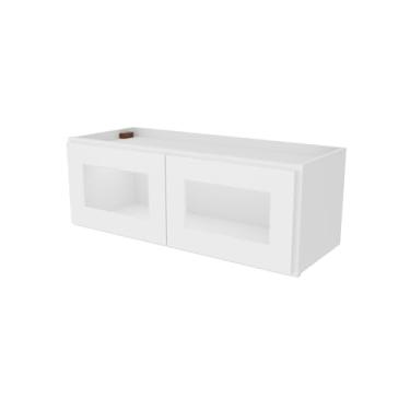 Imagem de Furinno Armário de cozinha de parede coqueteleira, com 2 portas, vidro não incluído, pronto para montar, 30 cm P x 83 cm L x 30 cm A, branco