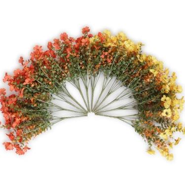 Imagem de FZXSOGY 12 pacotes de margaridas artificiais com folhas de eucalipto, flores falsas ao ar livre para decoração de outono, plantas artificiais resistentes a UV para todas as estações para casa, jardim