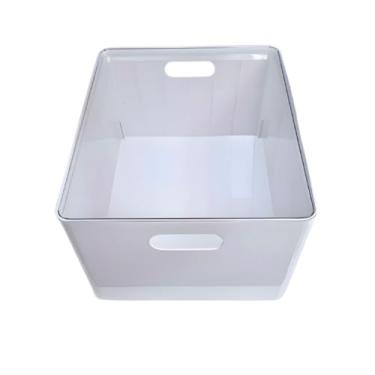 Imagem de Caixa Organizadora Multiuso 12,3L Empilhável com Tampa Transparente – Grande, Resistente e Ideal para Roupas, Brinquedos e Utensílios(1 Caixa 12,3 L/Branca)