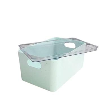 Imagem de Caixa Organizadora Multiuso 12,3L Empilhável com Tampa Transparente – Grande, Resistente e Ideal para Roupas, Brinquedos e Utensílios(1 Caixas 12,3 L Turquesa)