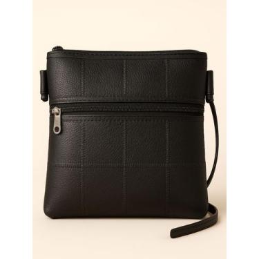 Imagem de Bolsa de Retalho Transversal Couro - ATUAL, Preto