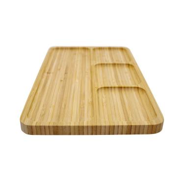 Imagem de Bandeja De Bambu Para Petiscos Retangular 2x33x20 Cm