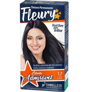 Imagem de Tinta de Cabelo Fleury 1.7 Preto Azulado, 75ml