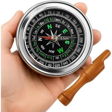 Imagem de Apito Inhambu Açu Modelo 09 + Bússola Profissional 7,5 Portátil Camping Caça Trilha