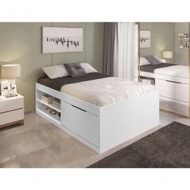 Imagem de Cama Box Sapateira Vanessa Casal 1,38 Branco Framar Móveis