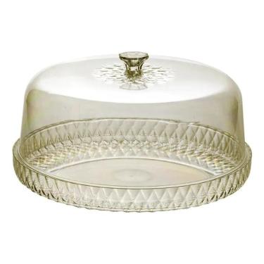 Imagem de 2X Porta Bolo Torta Boleira Acrílica Igual Vidro Plasutil Li