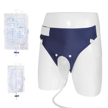 Imagem de FAMJOALE Urinol vestível para homens, bolsa de coleta de urina masculina para idosos, mictórios de silicone reutilizável com 2 sacos de cateter de urina (2000 ml x 1 + 1000 ml x 1) para homens adultos