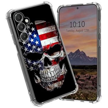 Imagem de BFDHGQZC Capa de telefone TPU transparente para Samsung Galaxy A16 5G com 4 cantos de almofada de ar, à prova de choque, antiamarelamento, capa de proteção fina para Samsung A16 5G, caveira com