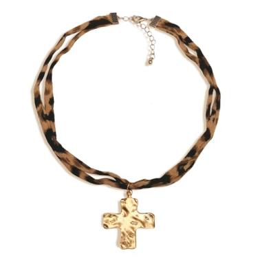 Imagem de Dr's gift Colar de cachecol com pingente feminino bandana vermelha com pingentes de coração de aço inoxidável grosso banhado a ouro 14K pingente de coração, Medium, Metal, Sem Pedra Preciosa