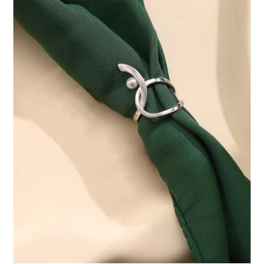 Imagem de Cachecol de seda de cobra abstrato, broche para mulheres, lua crescente, xale, cachecóis, fivela, fecho, clipe, anéis, broches, acessórios de vestidos, joias, Medium, Zinco, Sem Pedra Preciosa