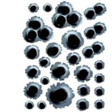 Imagem de Adesivos 3D de furo de bala e arranhões para carros, adesivos de simulação estereoscópica de furos de bala, decorações de tatuagem automotiva, decalques de carro à prova d'água, decalques automotivos