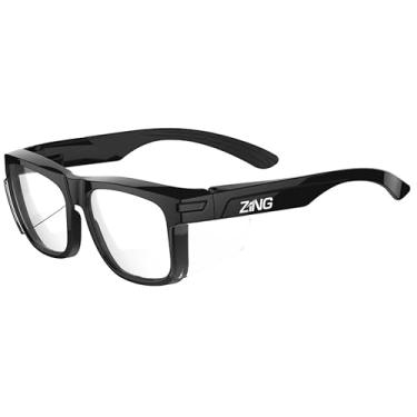 Imagem de Óculos de segurança 2 em 1 série ANSI Z87 Z-Force 20-505 com protetores laterais, armação preta, lente transparente