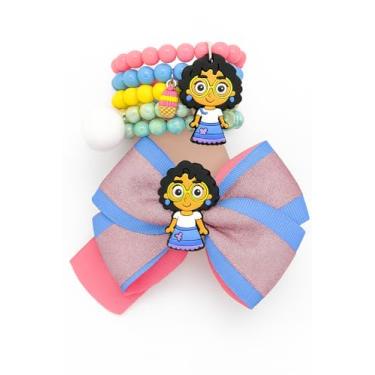 Imagem de Kit Pulseira Laço Infantil Luxo Princesas Presente Crianças (Azul Turquesa)