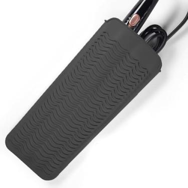 Imagem de Tapete de silicone resistente ao calor e suporte para ferramentas de cabelo, modelador de cachos e tapete de chapinha, estojo portátil de viagem e protetor de bancada para ferramentas de estilo de