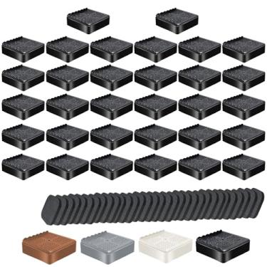 Imagem de Elevadores de móveis para cama resistentes de 2,5 cm, 5 cm, 7,6 cm, 10 cm, em forma de L, ajustável, elevador de cama, para pernas de mesa, sofá, poltrona, geladeira, máquina de lavar (2,5 cm, preto