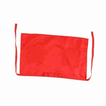 Imagem de Ymiko Avental, Aventais de Meio Comprimento Com Bolsos para Cozinha ou Servir (Vermelho #01)