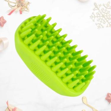 Imagem de Escova de cuidados para cães, escovas de banho de silicone macio premium, xampu de borracha, pente calmante para massagem de cães e gatos de pelo longo e úmido, seco e molhado