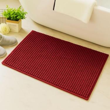 Imagem de Kit Tapete Banheiro 40x60 Antiderrapante Bolinha Microfibra Macarrão Luxo(1,Bordô)