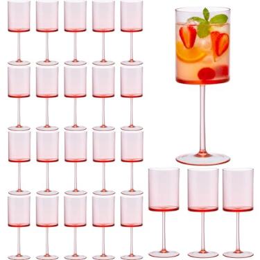 Imagem de JLYLOL 24 peças de taças de champanhe de plástico rosa de 293 ml, taças de champanhe grandes, reutilizáveis, acrílico, para brindar para casamento, taças de água, taças de vinho, para casamento, Natal