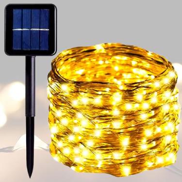 Imagem de Kit 2 Peças Luz Corda Carregador Solar 100 Pisca Pisca Led Decoração D