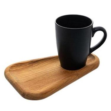 Imagem de Caneca Com Pires Madeira Teca 350ml Wolff