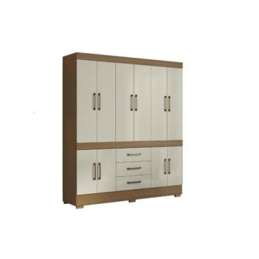 Imagem de Guarda Roupas Casal 10 Portas 3 Gavetas Mônaco Aramóveis - ARAMOVEIS