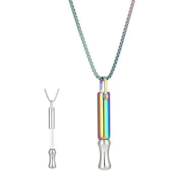 Imagem de INTIMATE LOVER Colar de alívio de estresse com filtro de algodão, joia de aço inoxidável para mulheres e homens, 18.0 Inches, Algodão, Sem Pedra Preciosa