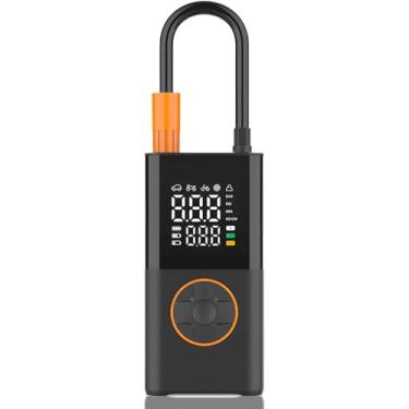 Imagem de Mini Compressor Digital Portátil, Bomba de Ar com Display LED, Bateria de Lítio 2000mAh, 150PSI, para Pneus de Carro e Moto, com Bicos e Cabo USB