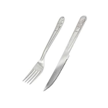 Imagem de Jogo de Talheres 24 Peças Inox Garfo Faca Faqueiro Cozinha - RCN Distr