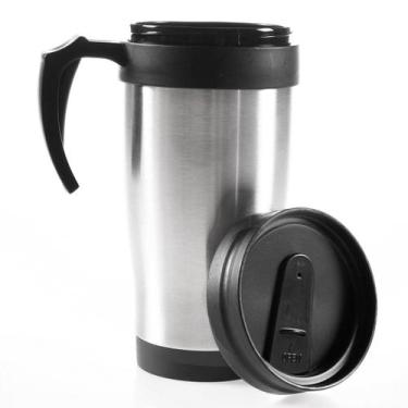 Imagem de Caneca Termica Para Cafe Com Alça Inox Com Tampa Parede Dupla Cerveja 