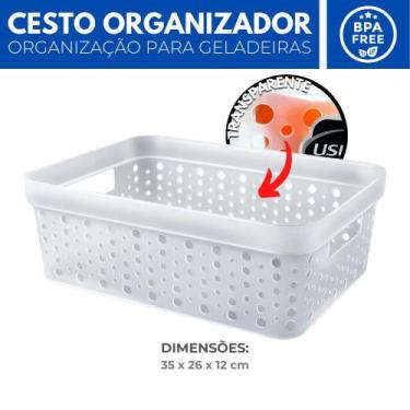 Imagem de Organizador Geladeira Cesto Transparente Cozinha Armário 11L - Usual U