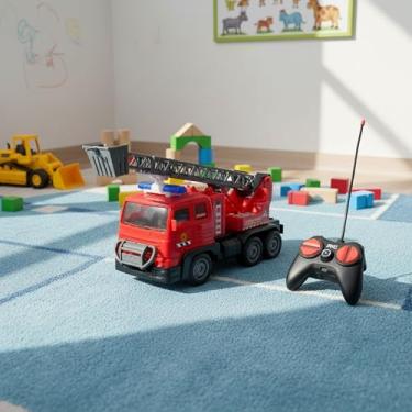 Imagem de Caminhão de Bombeiro com Controle Remoto Vermelho | Brinquedo Infantil Interativo com Luz e Som | Caminhão de Resgate com Escada Móvel e Funções Realistas | Brinquedo Educativo para Crianças