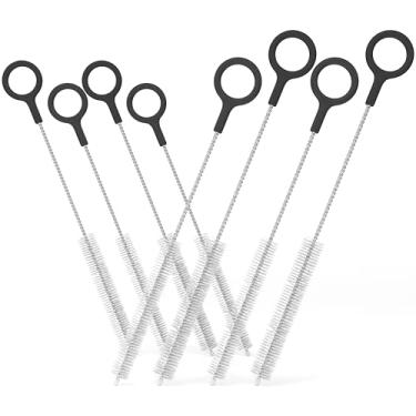 Imagem de Buenalife Conjunto de 8 escovas de limpeza resistentes, limpadores de canudo extralongos para canudos reutilizáveis de metal e plástico, para limpar pequenos espaços, copos com bico, garrafas de água