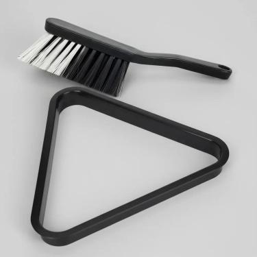 Imagem de Triangulo Plástico E Escova Limpa Mesa Sinuca Bilhar Snooker
