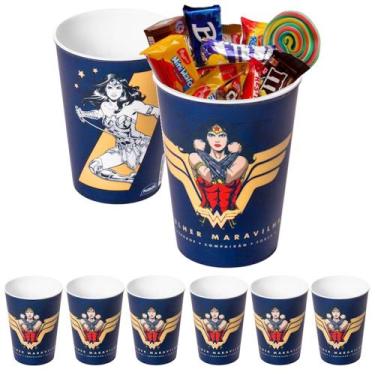 Imagem de Kit com 5 Copos da Mulher Maravilha para Doces Lembranças de Festa inf