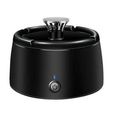 Imagem de Cinzeiro multifuncional 2 em 1, sem fumaça, recarregável, para remoção de fumaça, cinzeiro portátil para casa, escritório, preto