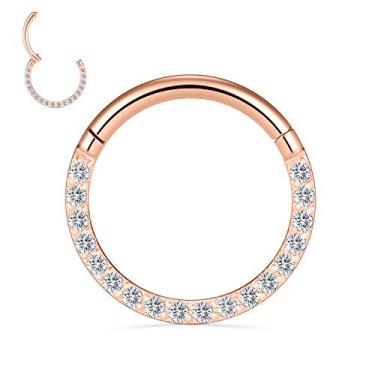 Imagem de GAGABODY Brincos Daith de 16 g, design exclusivo, aço cirúrgico 316L, piercing de septo, joia articulada, nariz, Helix Tragus