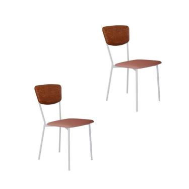 Imagem de Cadeira Vintage Retrô Fixa C-4 Pés 425 X 505 X 830 Mm C-2 Un. Pés Brancos. Cy.tlp.rse-cn.cml Tulipa Rse-cn.caramelo