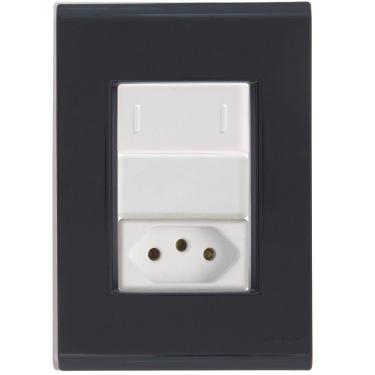 Imagem de Cj Interruptor E Tomada 10a Liz Grafite Tramontina Completo Pronto Tramontina