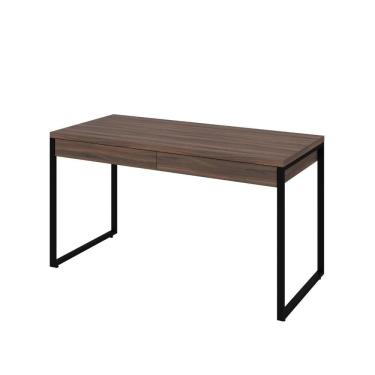 Imagem de Mesa Kuadra Office 135x60x75cm C-02 Gavetas Nogal - Est.preta Nogal - Est.preta