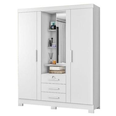 Imagem de Guarda Roupa Solteiro Capelinha Premium 3 Portas Branco - Zanzini