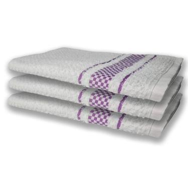 Imagem de 3 Panos De Prato Atoalhado Felpudo 370g/m² Premium Roxo