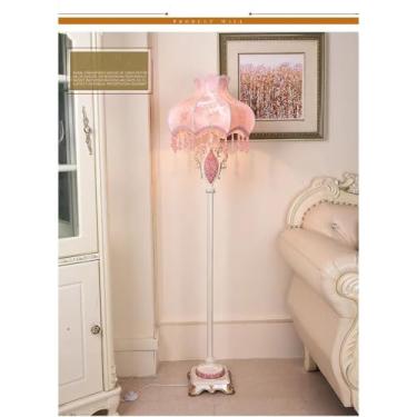 Imagem de Luminária de chão retrô americana, estilo europeu, luxuosa, para sala de estar, quarto, escritório, casa de campo, decoração de interiores, sofá (Estilo 7, 1 unidade)