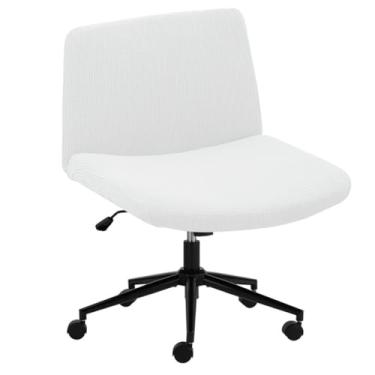 Imagem de Bifaunvogel Capas de cadeira de escritório sem braços esticadas cruzadas para cadeira de escritório com pernas cruzadas, capas de cadeira de escritório com detalhes no meio das costas, protetor de