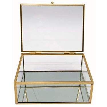 Imagem de Caixa Organizadora Multiuso com Tampa em Ferro e Vidro Jateado (P | Lisa)